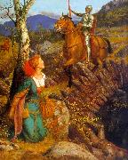 Arthur Hughes Gareth Helps Lyonors and Overthrows the Red Knight Spain oil painting artist